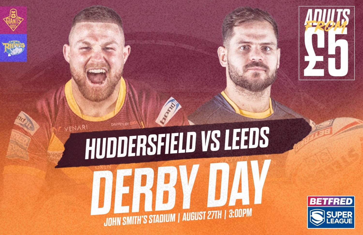DERBY DAY HUDDERSFIELD VS LEEDS PRICES SLASHED