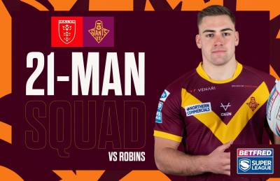 21-MAN SQUAD NAMED AHEAD OF ROBINS CLASH