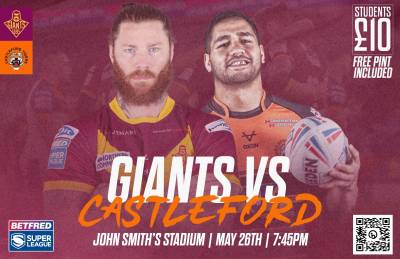 SPECIAL OFFER FOR STUDENTS AT CASTLEFORD GAME