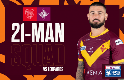 21-MAN SQUAD NAMED FOR LEIGH LEOPARDS CLASH